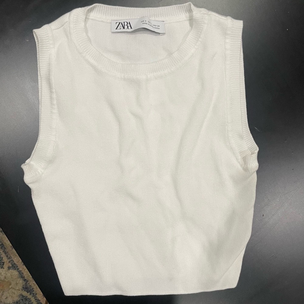 Zara white crop tank